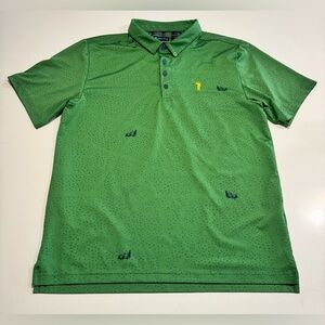 William Murray Polo Shirt Mens L Just A Trim Green Golf Performance Short Sleeve